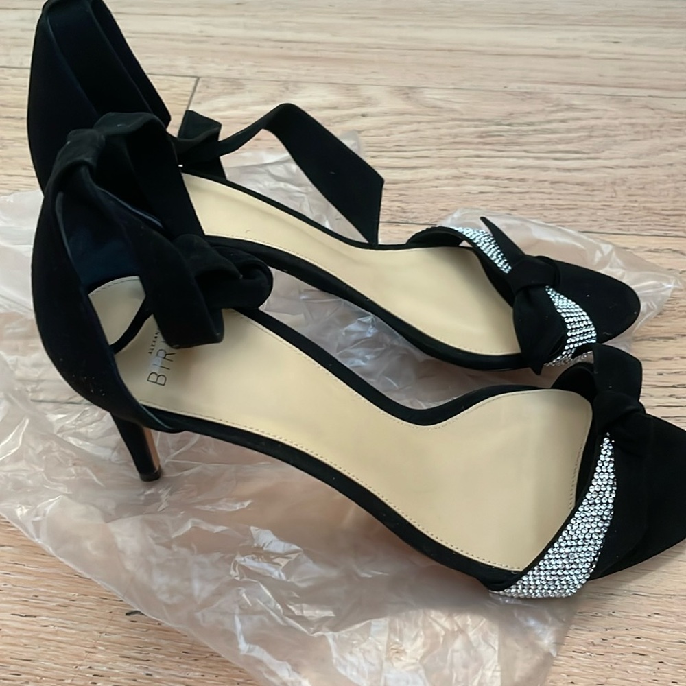 Alexandre Birman New Black and Crystal Sandal Heels, Size 39, New without Box